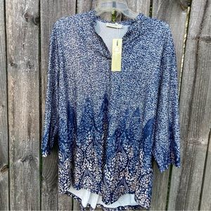 NWT Baishenggt Women’s Tunic Size XXL in Blue Floral #2